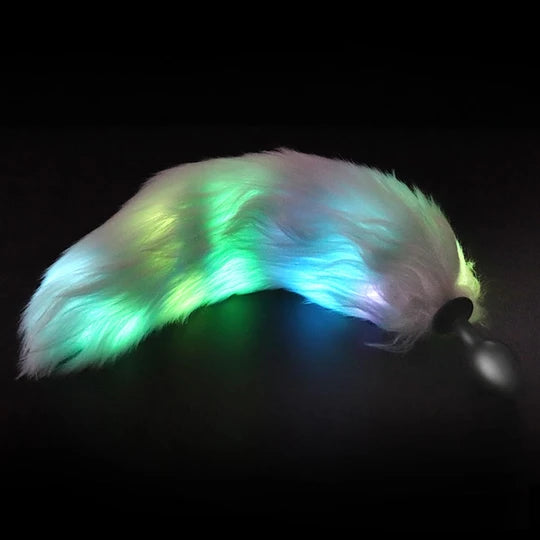Plug Anal Cola Zorro con Luz Led 23 cm