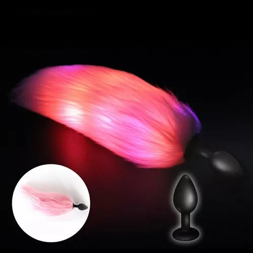 Plug Anal Cola Zorro con Luz Led 23 cm