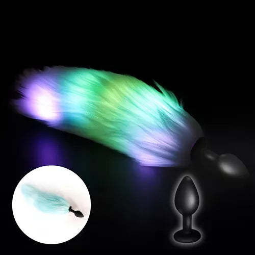Plug Anal Cola Zorro con Luz Led 23 cm