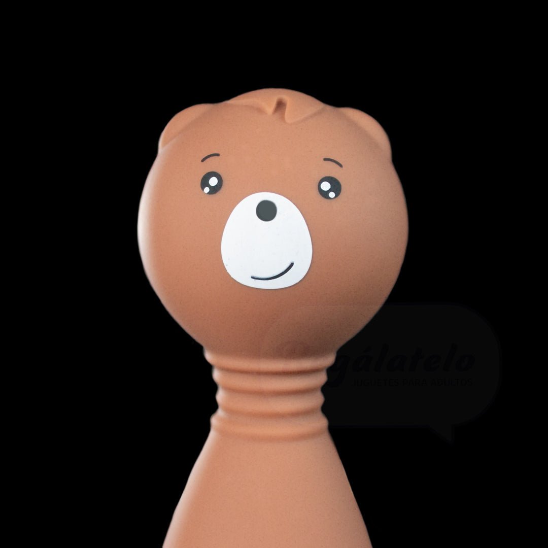 Mini masajeador Sweet Bear ultra silencioso con cabezal flexible silicona suave vista detalle cabezal