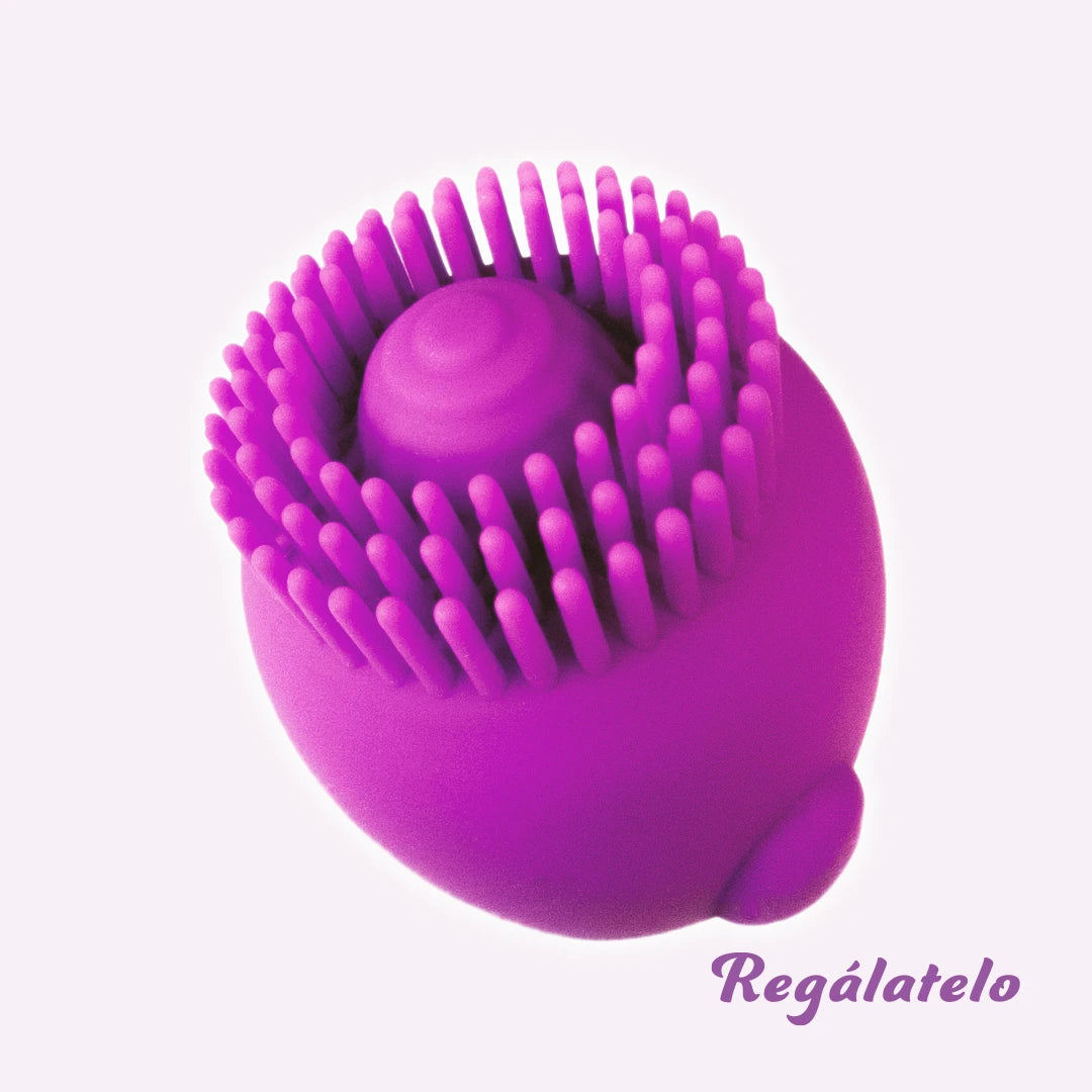 Vibrador y succionador de clítoris Sweet Cow diseño ergonómico morado vista detalle filamentos