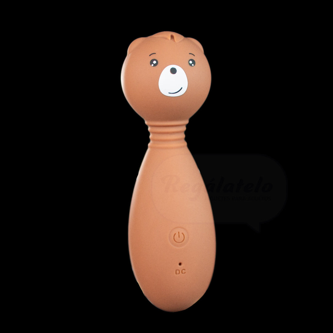 Mini masajeador Sweet Bear ultra silencioso con cabezal flexible silicona suave vista frontal dos