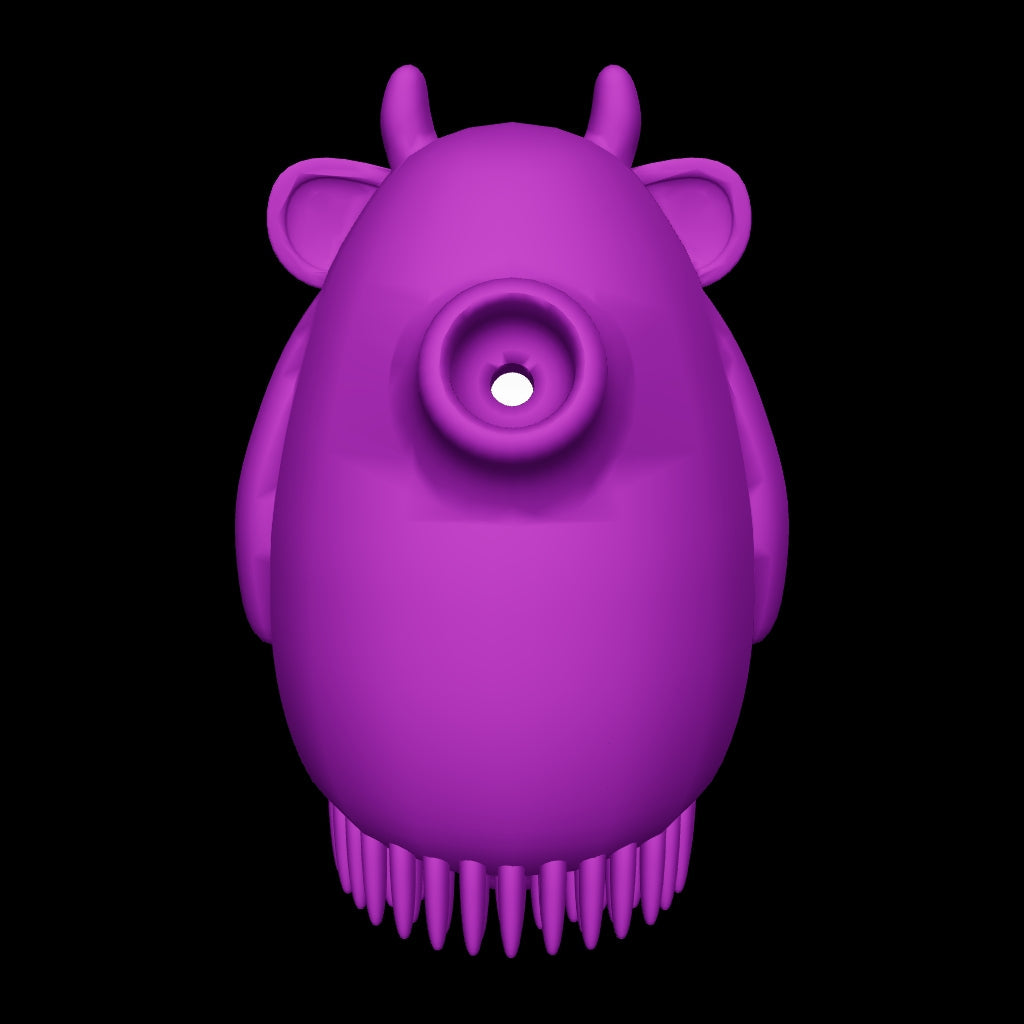 Vibrador y succionador de clítoris Sweet Cow diseño ergonómico morado modelo 3D