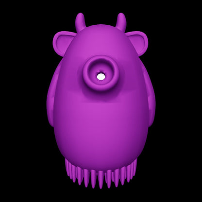 Vibrador y succionador de clítoris Sweet Cow diseño ergonómico morado modelo 3D