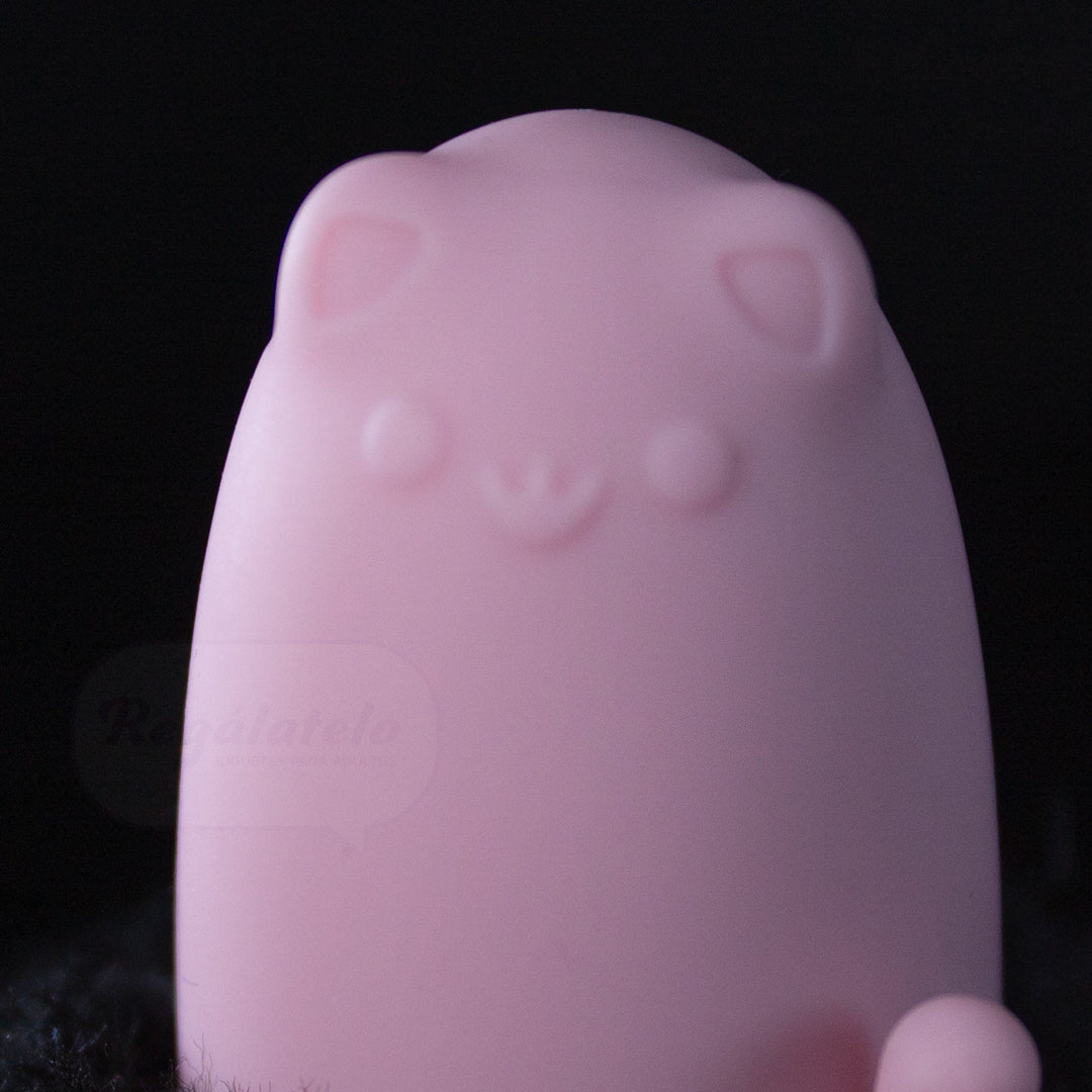 Bala vibradora insertable Sweet Cat de silicona con cola de seguridad vista detalle textura suave