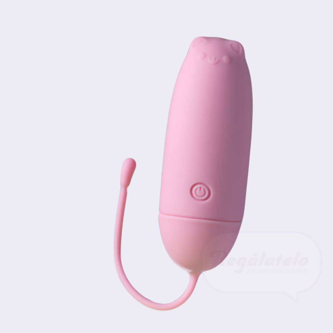 Bala vibradora insertable Sweet Cat de silicona con cola de seguridad vista frontal