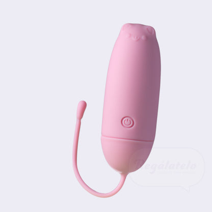 Bala vibradora insertable Sweet Cat de silicona con cola de seguridad vista frontal