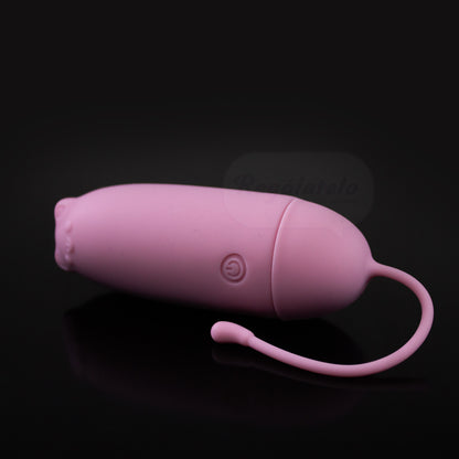 Bala vibradora insertable Sweet Cat de silicona con cola de seguridad vista perfil