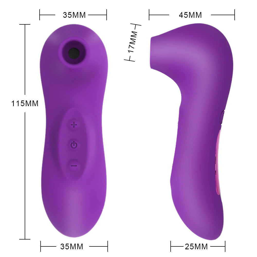 Succionador de clítoris Boki de silicona grado médico sumergible vista medidas de producto