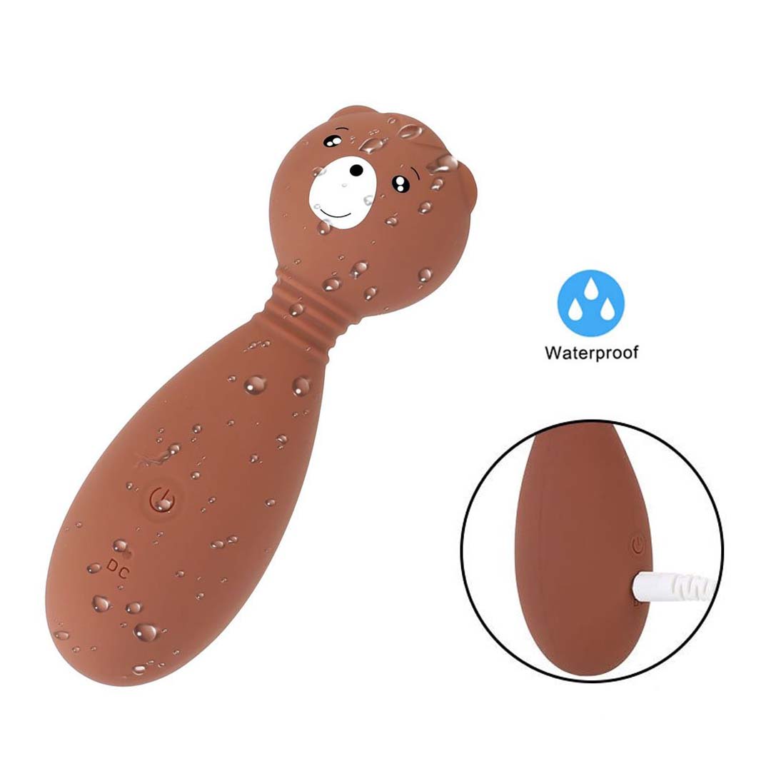 Mini masajeador Sweet Bear ultra silencioso con cabezal flexible silicona detalle waterproof
